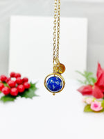 Lapis Lazuli Necklace, Natural Gemstone Jewelry, Personalized Gift, N4609-A