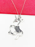 Unicorn Skeleton Necklace, Silver Necklace, N5146