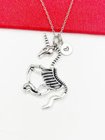 Unicorn Skeleton Necklace, Silver Necklace, N5146