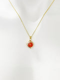 Carnelian Necklace, Natural Carnelian, Gemstone Jewelry, Spinner Necklace, N3794-A