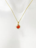 Carnelian Necklace Gemstone Jewelry, Spinner Necklace, N3794A