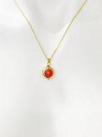 Carnelian Necklace, Natural Carnelian, Gemstone Jewelry, Spinner Necklace, N3794-A