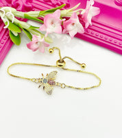 Bee Bracelet, Gold Bees Bracelet, Anniversary Gift, Bolo Bracelet, Personalized Gift, N5149