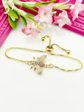 Bee Bracelet, Gold Bees Bracelet, Anniversary Gift, Bolo Bracelet, Personalized Gift, N5149