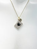 Gold Ace of Heart Necklace, Poker Gift, N5150