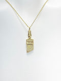 Gold Paint Brush Necklace, Painter Gift, N2013-A
