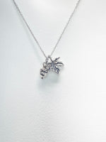 Silver Acorn Maple Leaf Necklace, Autumm Fall Gift, N727A