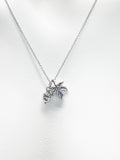 Silver Acorn Maple Leaf Necklace, Autumm Fall Gift, N727A