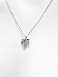 Silver Maple Leaf Necklace, Autumm Fall Gift, N727C