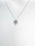 Silver Maple Leaf Necklace, Autumm Fall Gift, N727C