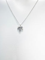 Silver Maple Leaf Necklace, Autumm Fall Gift, N727C