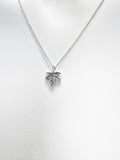 Silver Maple Leaf Necklace, Autumm Fall Gift, N727C