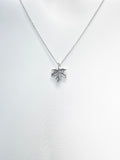 Silver Maple Leaf Necklace, Autumm Fall Gift, N727C