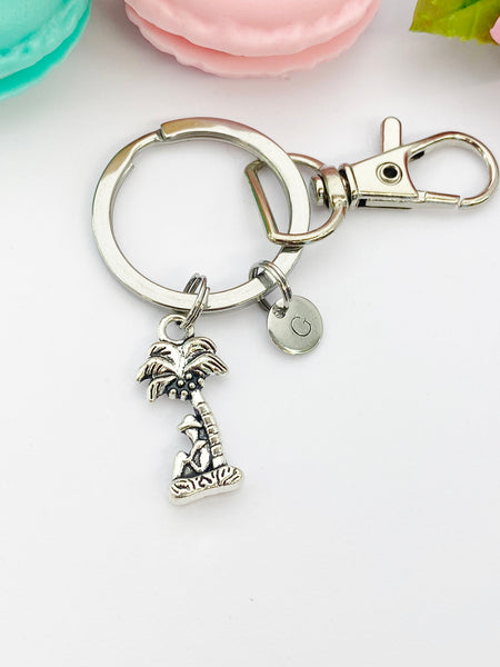 Men Sit Under Coconut Tree Keychain Personalize Gifts, DN201