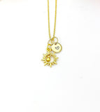 Gold Sun With Bell Necklace Personalized Gifts, N5184