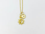 Gold Sun With Bell Necklace Personalized Gifts, N5184