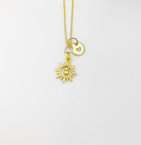 Gold Sun With Bell Necklace Personalized Gifts, N5184