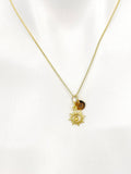 Gold Sun With Bell Necklace Personalized Gifts, N5184