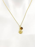 Gold Sun With Bell Necklace Personalized Gifts, N5184