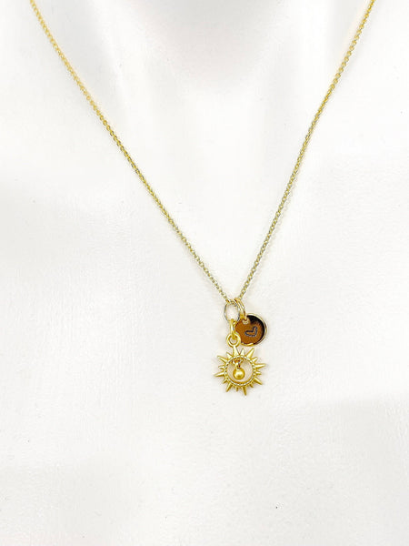 Gold Sun With Bell Necklace Personalized Gifts, N5184