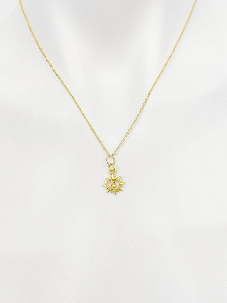 Gold Sun With Bell Necklace N5184A