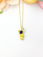 Gold Astronaut Reach Star Necklace Personalized Gifts, N5185