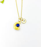 Gold Astronaut on The Moon Necklace Personalized Gifts, N5191