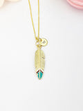 Gold Feather Necklace Birthday Gifts, Personalized Gifts, N5195