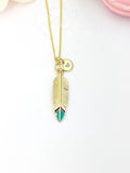 Gold Feather Necklace Birthday Gifts, Personalized Gifts, N5195