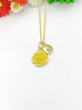 Gold Rose Flower Necklace Birthday Gifts, Personalized Gifts, N5198
