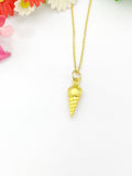 Gold Ice Cream Cone Necklace Birthday Gifts, N5200A