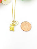 Gold Rabbit Holding Carrot Necklace Birthday Gifts, N5202A