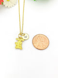 Gold Rabbit Holding Carrot Necklace Birthday Gifts, N5202A