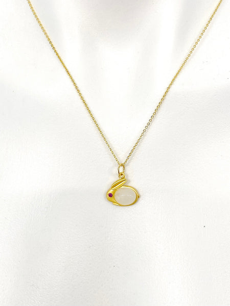 Gold Rabbit Necklace, Birthday Gifts, N5204A