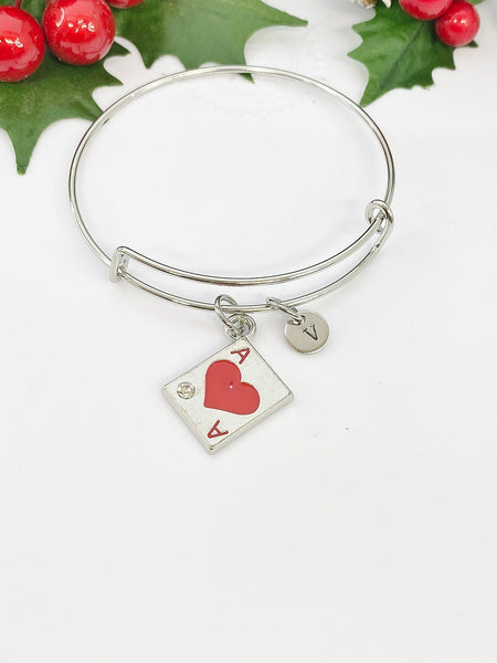 Ace of Heart Bracelet or Necklace, Poker Gifts, N31A