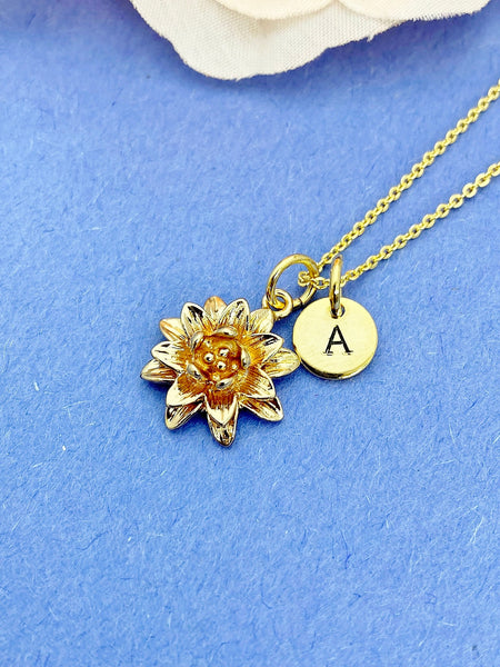 Lotus Necklace Gold or Silver Necklace Mother's Day Gifts, Personalized Gifts, N2185A