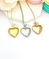 Rose Gold Heart Locket Necklace Love, Keepsake Photo Frame, Personalized Customized, N5179A