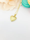 Gold Heart Locket Necklace, Best Valentine's Day Gift for Girlfriend from Boyfriend, Birthday Gift, N4223