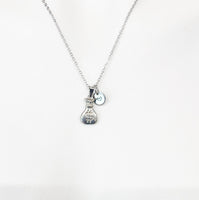 Silver Money Bag Necklace, Luck Gift, Personalized Gifts, N5153-A