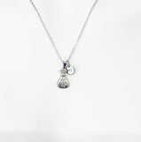 Silver Money Bag Necklace, Luck Gift, Personalized Gifts, N5153-A