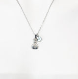 Silver Money Bag Necklace, Luck Gift, Personalized Gifts, N5153-A