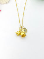 Gold Lily of the Vally Necklace, Bell Flower, Birthday Gifts, Personalized Gifts, N5213