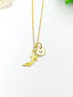 Gold Shooting Star Necklace Birthday Gifts, Personalized Gifts, N5215