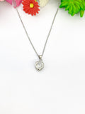 Silver Heart Cubic Zirconia Necklace, Women Gift, N5157