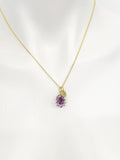 Grape Necklace, Gold Purple Grape Necklace, Girlfriends Gift, N5159