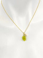 Grape Necklace, Gold Green Grape Necklace, Girlfriends Gift, N5159A