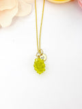 Grape Necklace, Gold Green Grape Necklace, Girlfriends Gift, N5159A