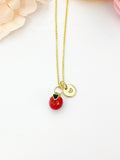 Lychee Necklace, Gold Red Lychee Litchi Fruit Necklace, Birthday Gift, N5166