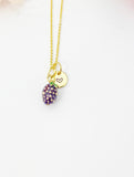 Raspberry Necklace, Gold Purple Raspberry Fruit Necklace, Birthday Gift, N5167