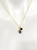 Raspberry Necklace, Gold Purple Raspberry Fruit Necklace, Birthday Gift, N5167